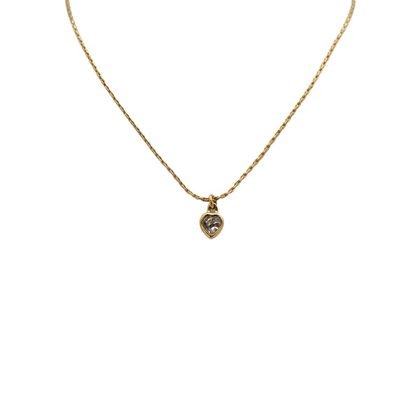 CHRISTIAN DIOR NECKLACE HEART RHINESTONE GOLD ACCESSORY 90309841 - PURPOSE