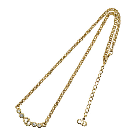 CHRISTIAN DIOR NECKLACE CD LOGO RHINESTONE GOLD ACCESSORY 90309845 - PURPOSE