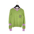 CHANEL COCOMARK KNIT TOPS BEADS CAMELLIA GREEN PURPLE CASHMERE 44 07A RTW 90309850 - PURPOSE