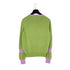 CHANEL COCOMARK KNIT TOPS BEADS CAMELLIA GREEN PURPLE CASHMERE 44 07A RTW 90309850 - PURPOSE