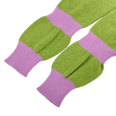 CHANEL COCOMARK KNIT TOPS BEADS CAMELLIA GREEN PURPLE CASHMERE 44 07A RTW 90309850 - PURPOSE