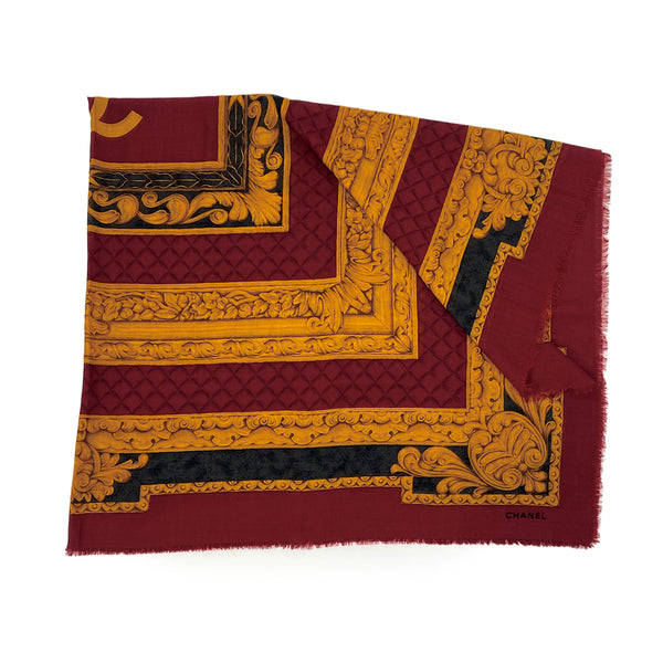 CHANEL VINTAGE SCARF COCOAMRK RED GOLD WOOL 90309857 - PURPOSE