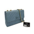 CHANEL VINTAGE BIAS STITCH CHAIN SHOULDER BAG BLUE CAVIAR SKIN 90310126 - PURPOSE