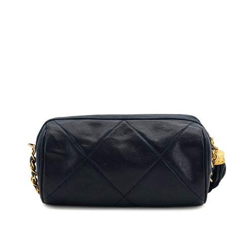 CHANEL VINTAGE MATELASSE FRINGE CHAIN SHOULDER BAG NAVY LAMB SKIN 90310128 - PURPOSE