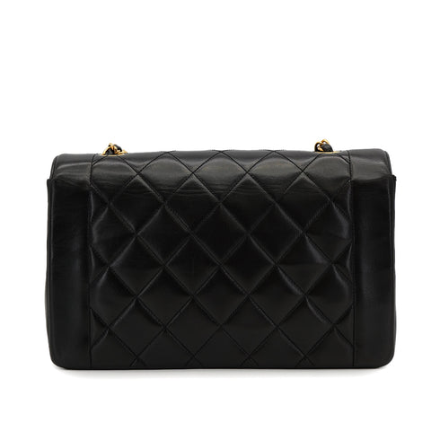 CHANEL VINTAGE DIANA MEDIUM CHAIN SHOULDER BAG BLACK LAMB SKIN 90310129 - PURPOSE