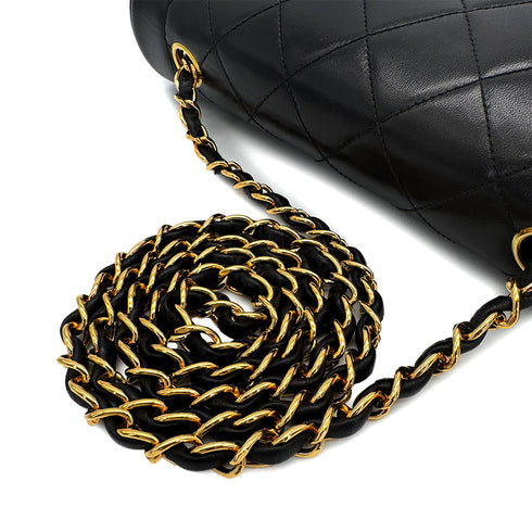CHANEL VINTAGE DIANA MEDIUM CHAIN SHOULDER BAG BLACK LAMB SKIN 90310129 - PURPOSE