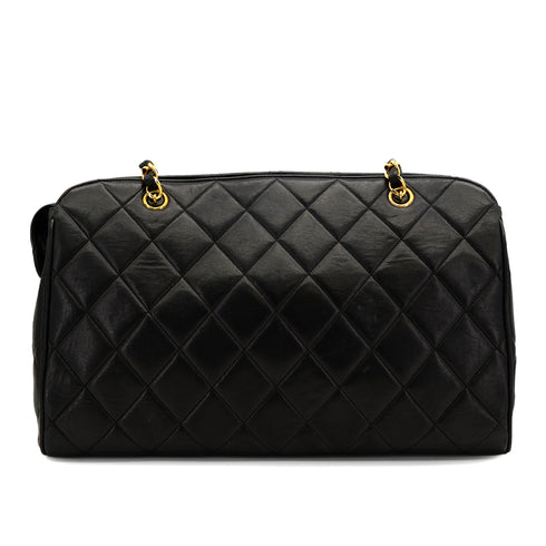 CHANEL VINTAGE MATELASSE CHAIN SHOULDER BAG BLACK LAMB SKIN 90310131 - PURPOSE