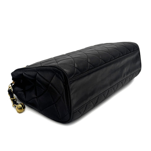 CHANEL VINTAGE MATELASSE CHAIN SHOULDER BAG BLACK LAMB SKIN 90310131 - PURPOSE