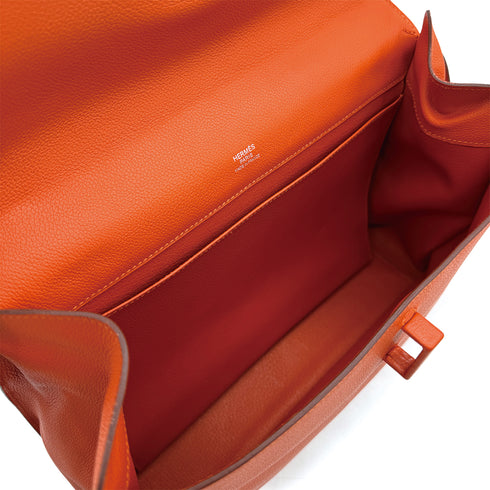 HERMES ETRIBELT ORANGE EVER GRAIN HAND BAG □Q PALLADIUM HARDWARE 90310132