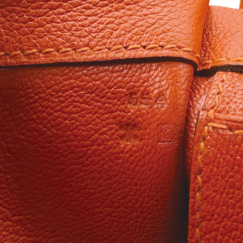 HERMES ETRIBELT ORANGE EVER GRAIN HAND BAG □Q PALLADIUM HARDWARE 90310132