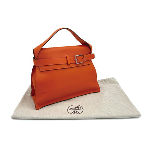 HERMES ETRIBELT ORANGE EVER GRAIN HAND BAG □Q PALLADIUM HARDWARE 90310132