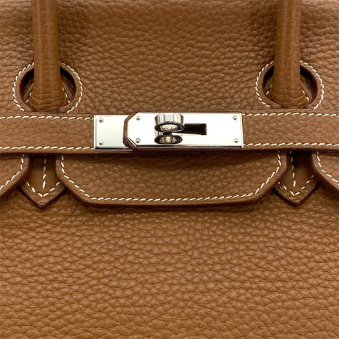 HERMES BIRKIN 35 GOLD TAURILLON CLEMENCE HAND BAG □L PALLADIUM HARDWARE 90310133 - PURPOSE