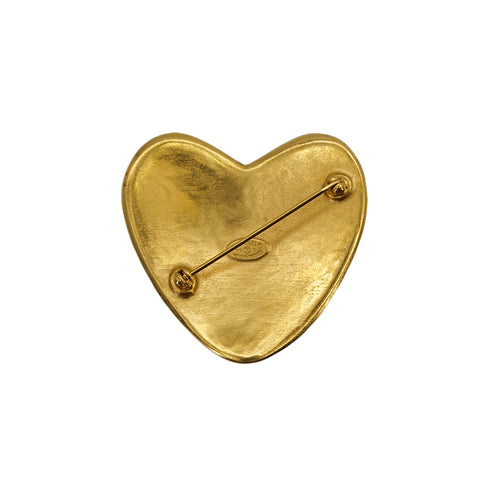 CHANEL VINTAGE COCOMARK HEART BROOCH GOLD ACCESSORY 95P 90310140 - PURPOSE