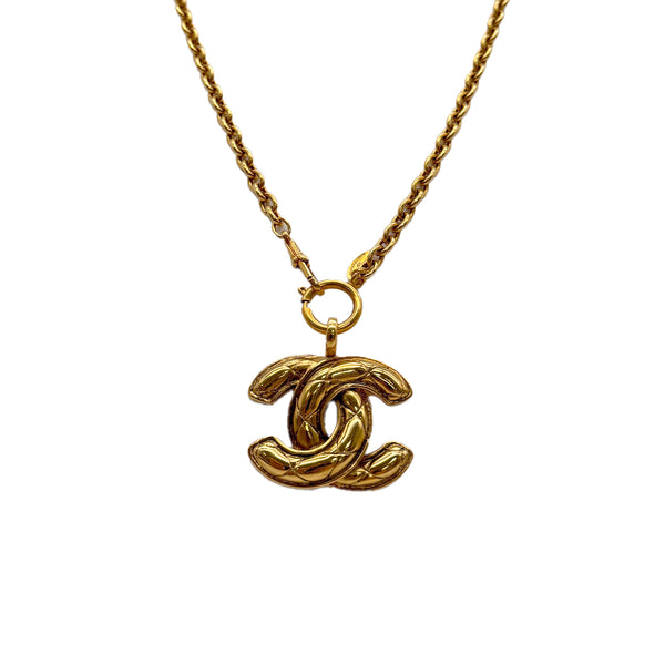 CHANEL VINTAGE NECKLACE MATELASSE COCOMARK GOLD ACCESSORY 90310239 - PURPOSE