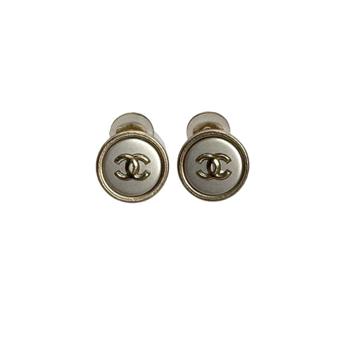CHANELE EARRINGS COCOMARK ROUND GOLD SILVER ACCESSORY A18K 90310241 - PURPOSE