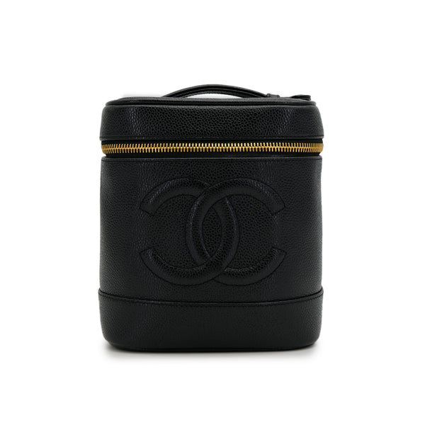 CHANEL VINTAGE VANITY HAND BAG BLACK CAVIAR SKIN 90310243 - PURPOSE