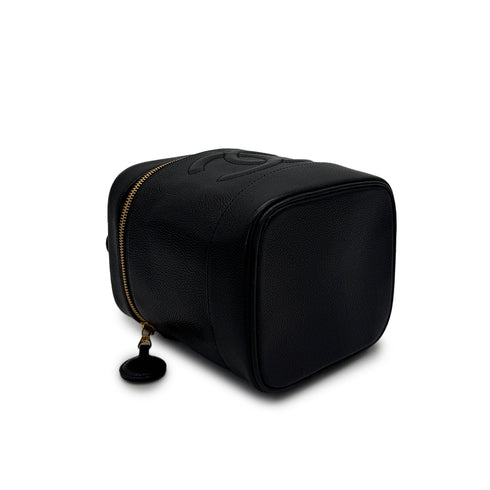 CHANEL VINTAGE VANITY HAND BAG BLACK CAVIAR SKIN 90310243 - PURPOSE