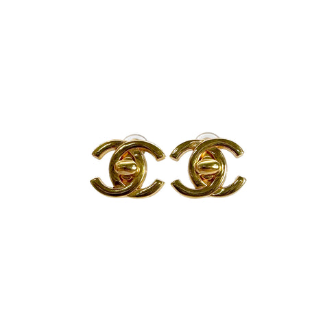 CHANEL VINTAGE EARRINGS TURN LOCK ACCESSORY 95A 90310245 - PURPOSE