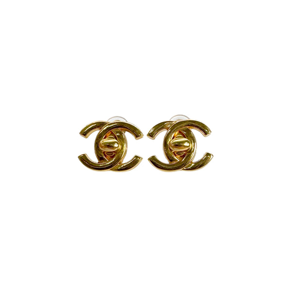 CHANEL VINTAGE EARRINGS TURN LOCK ACCESSORY 95A 90310245 - PURPOSE