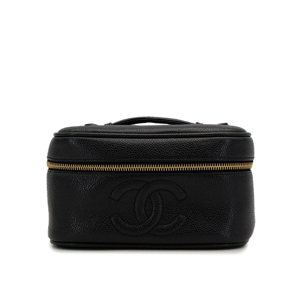 CHANEL VINTAGE VANITY HAND BAG BLACK CAVIAR SKIN 90310247 - PURPOSE