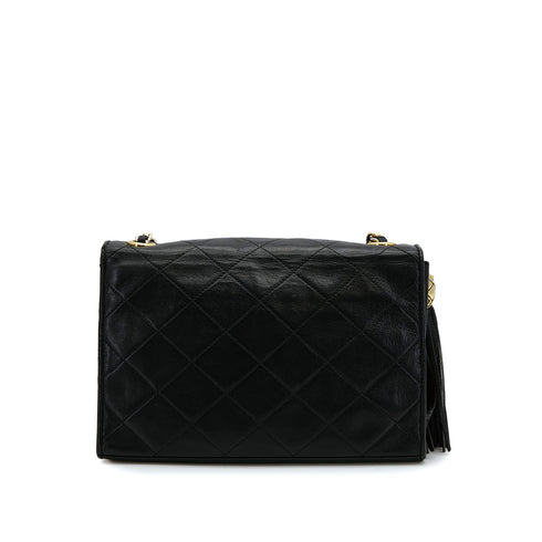 VINTAGE CHANEL COCOMARK MATELASSE FRINGE CHAIN SHOULDER BAG BLACK LAMB SKIN 90310248 - PURPOSE