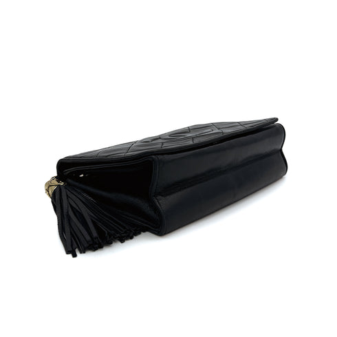 VINTAGE CHANEL COCOMARK MATELASSE FRINGE CHAIN SHOULDER BAG BLACK LAMB SKIN 90310248 - PURPOSE