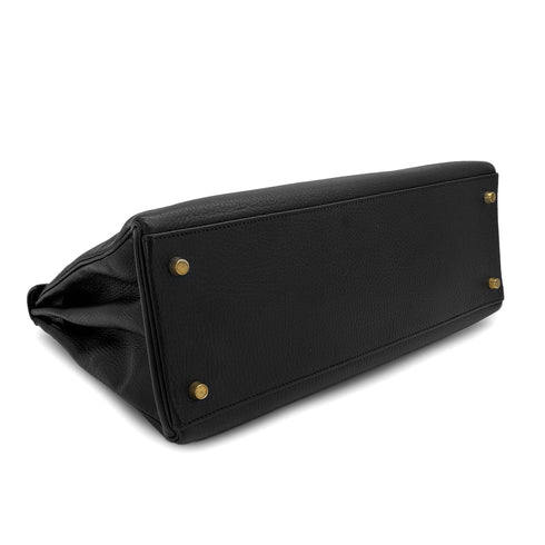 HERMES KELLY 35 RETOURNE BLACK ARDENNES HAND SHOULDER BAG 1998 SQUARE B GOLD HARDWARE 90310249 - PURPOSE