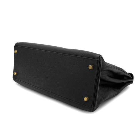 HERMES KELLY 35 RETOURNE BLACK ARDENNES HAND SHOULDER BAG 1998 SQUARE B GOLD HARDWARE 90310249 - PURPOSE