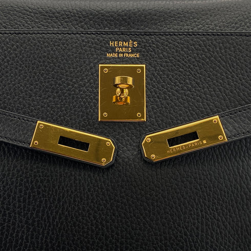 HERMES KELLY 35 RETOURNE BLACK ARDENNES HAND SHOULDER BAG 1998 SQUARE B GOLD HARDWARE 90310249 - PURPOSE