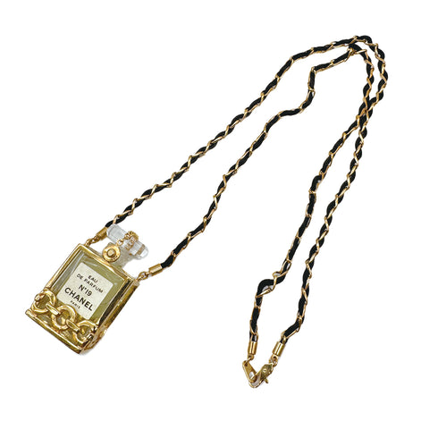 CHANEL VINTAGE NECKLACE PERFUME N°19 GOLD ACCESSORY 90310250 - PURPOSE