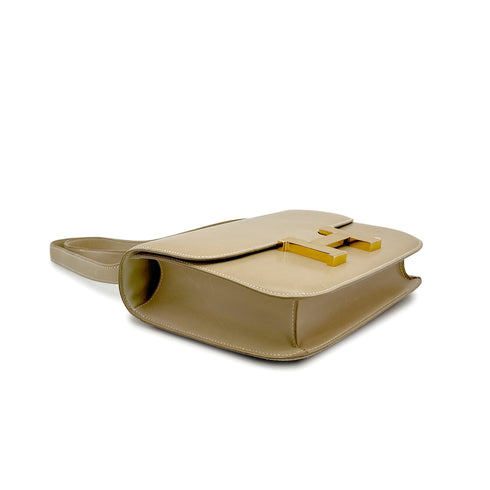 HERMES CONSTANCE 23 BEIGE BOXCALF SHOULDER BAG □E GOLD HARDWARE 90310255 - PURPOSE
