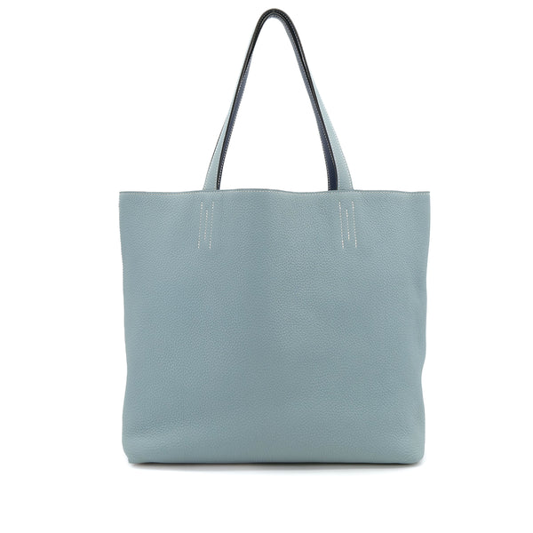 HERMES DOUBLE SENS 36 CIEL BLEU DE MALTE TAURILLON CLEMENCE TOTE SHOULDER BAG □P 90310256 - PURPOSE