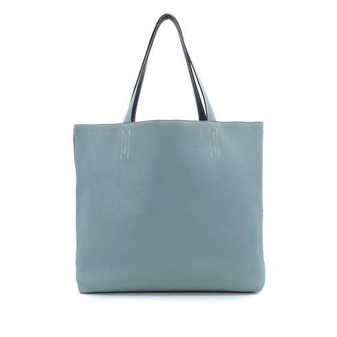 HERMES DOUBLE SENS 36 CIEL BLEU DE MALTE TAURILLON CLEMENCE TOTE SHOULDER BAG □P 90310256 - PURPOSE