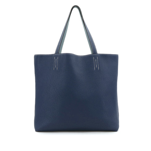 HERMES DOUBLE SENS 36 CIEL BLEU DE MALTE TAURILLON CLEMENCE TOTE SHOULDER BAG □P 90310256 - PURPOSE