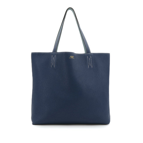 HERMES DOUBLE SENS 36 CIEL BLEU DE MALTE TAURILLON CLEMENCE TOTE SHOULDER BAG □P 90310256 - PURPOSE