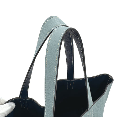 HERMES DOUBLE SENS 36 CIEL BLEU DE MALTE TAURILLON CLEMENCE TOTE SHOULDER BAG □P 90310256 - PURPOSE