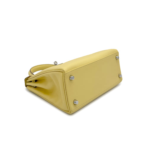 HERMES KELLY 25 RETOURNE JAUNE POUSSIN VEAU SWIFT HAND SHOULDER BAG 2021 Z PALLADIUM HARDWARE 90310259 - PURPOSE