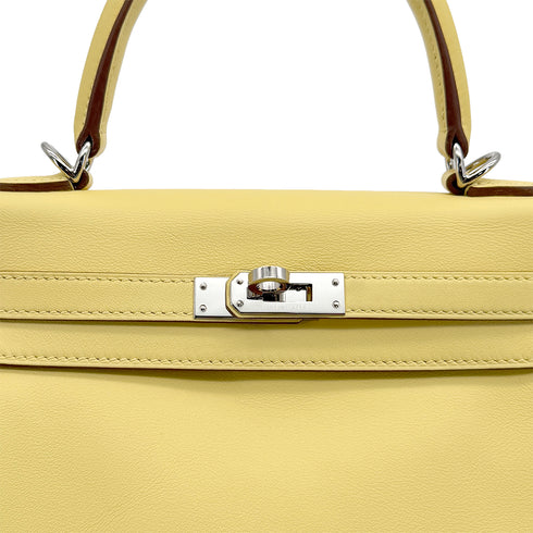 HERMES KELLY 25 RETOURNE JAUNE POUSSIN VEAU SWIFT HAND SHOULDER BAG 2021 Z PALLADIUM HARDWARE 90310259 - PURPOSE