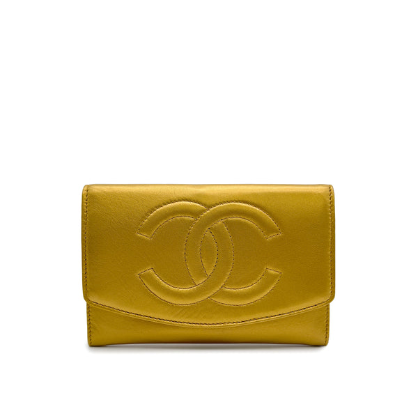 CHANEL VINTAGE BIFOLD COMPACT WALLET GOLD LAMB SKIN 90310264 - PURPOSE