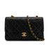 VINTAGE CHANEL CLASSIC FLAP MEDIUM CHAIN SHOULDER BAG BLACK LAMB SKIN GOLD HARDWARE 90310273 - PURPOSE