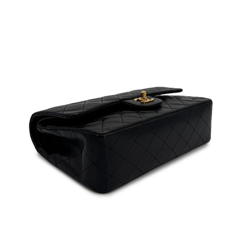 VINTAGE CHANEL CLASSIC FLAP MEDIUM CHAIN SHOULDER BAG BLACK LAMB SKIN GOLD HARDWARE 90310273 - PURPOSE