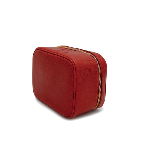 CHANEL VINTAGE VANITY HAND BAG RED CAVIAR SKIN 90310277 - PURPOSE