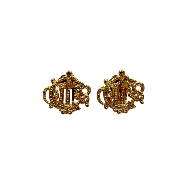 CHRISTIAN DIOR EARRINGS EMBLEM LOGO GOLD ACCESSORY 90310284 - PURPOSE