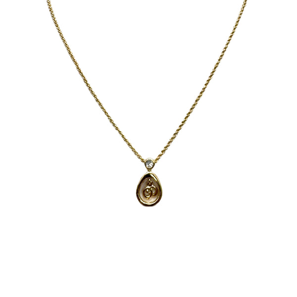 CHRISTIAN DIOR NECKLACE LOGO RHINESTONE GOLD ACCESSORY 90310287 - PURPOSE