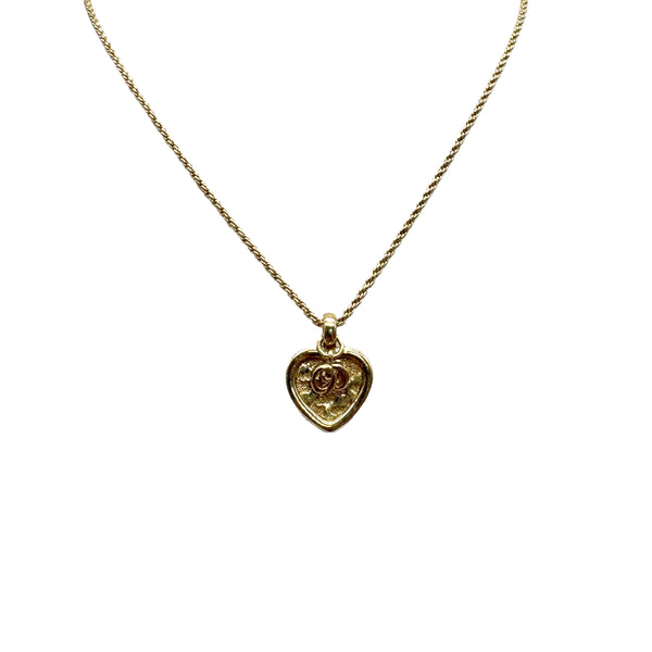 CHRISTIAN DIOR NECKLACE LOGO HEART GOLD ACCESSORY 90310288 - PURPOSE