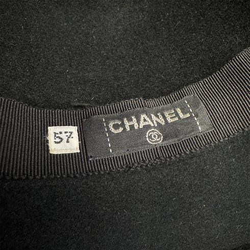 CHANEL VINTAGE HAT BLACK FELT 57 ACCESSORY 90310289 - PURPOSE