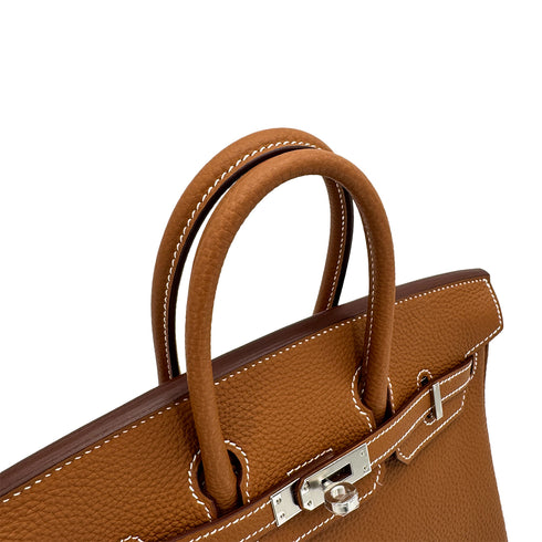 HERMES BIRKIN 25 GOLD TOGO HAND BAG K PALLADIUM HARDWARE 90310296 - PURPOSE