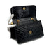 VINTAGE CHANEL MATELASSE FRINGE CHAIN SHOULDER BAG BLACK LAMB SKIN GOLD HARDWARE 90310297