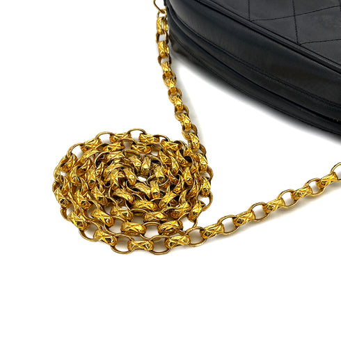 VINTAGE CHANEL COCO BALL MATELASSE BIJOU CHAIN SHOULDER BAG FRINGE BLACK LAMB SKIN GOLD HARDWARE 90310300