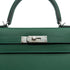 HERMES KELLY 28 SELLIER VERT MOYEN VEAU MADAME HAND SHOULDER BAG W PALLADIUM HARDWARE 90310301